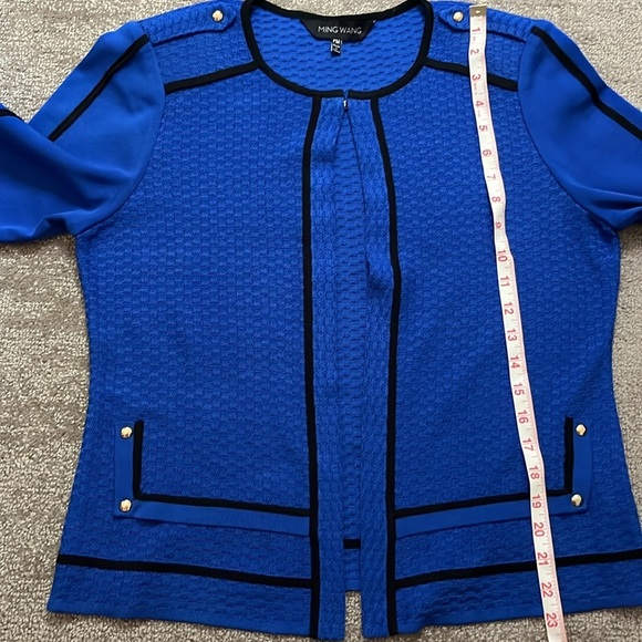 Ming Wang Women’s Blue Sweater Cardigan Size PM - Picture 6 of 13